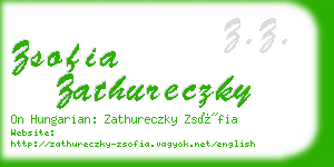 zsofia zathureczky business card